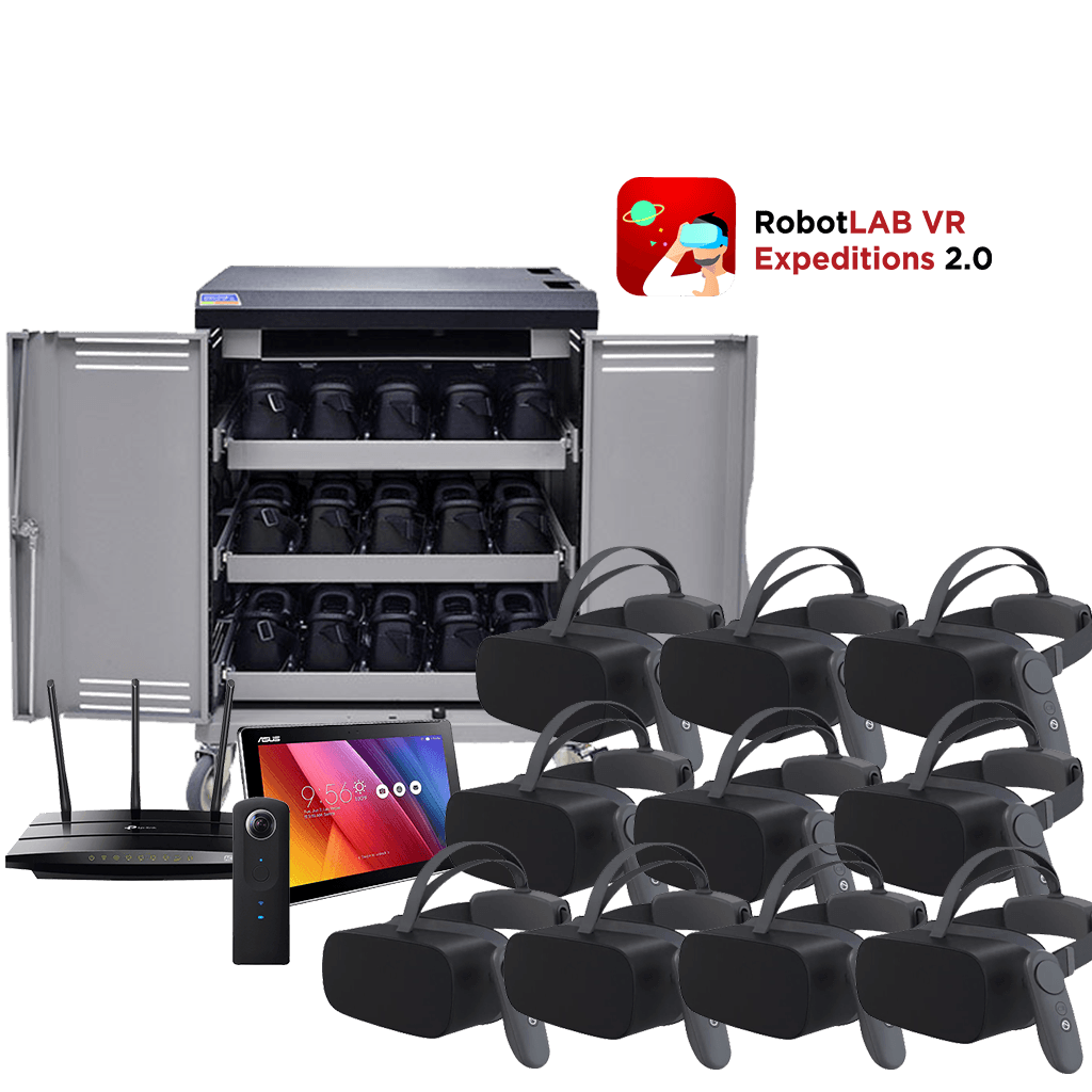 Virtual Reality Kit for classroom with Charging Cart Advanced Pack