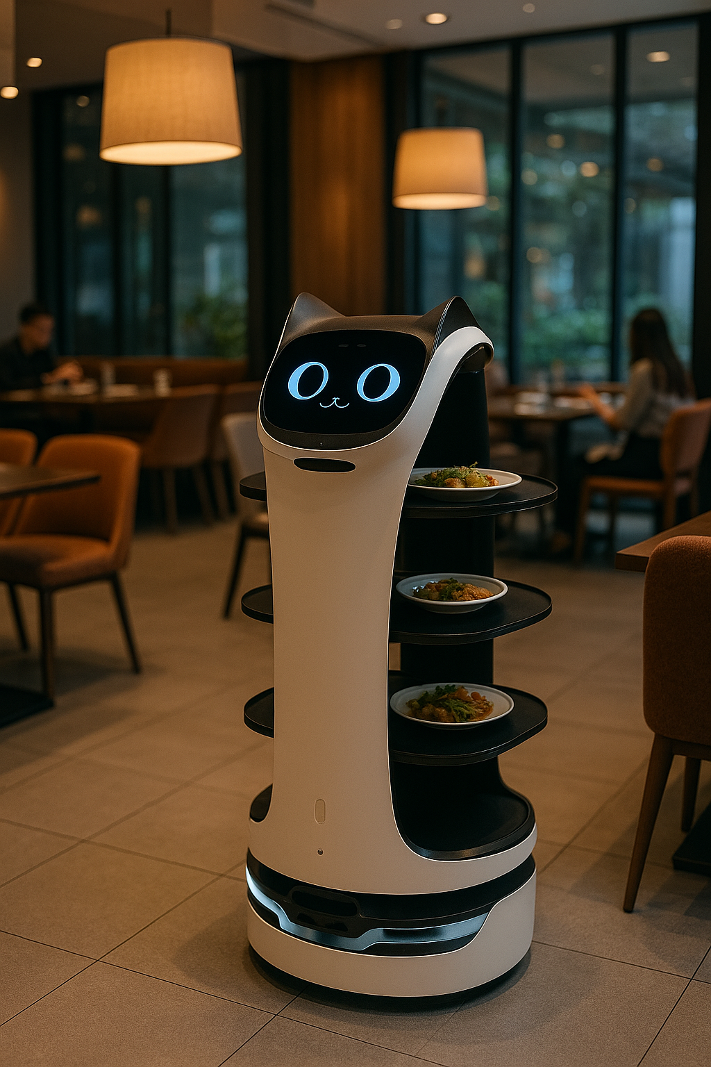 What is the latest restaurant automation technology in indoor food delivery robot technology?