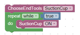 Dobot blockly code for suction cup