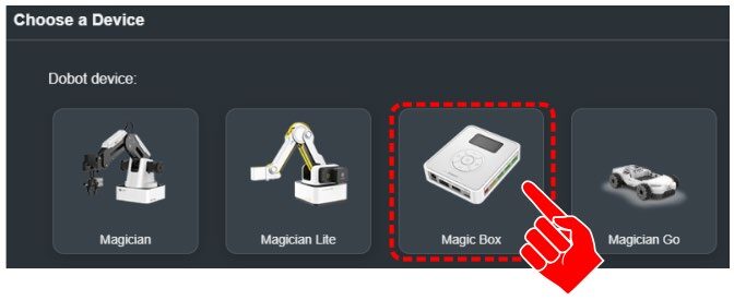 Device selection screen
