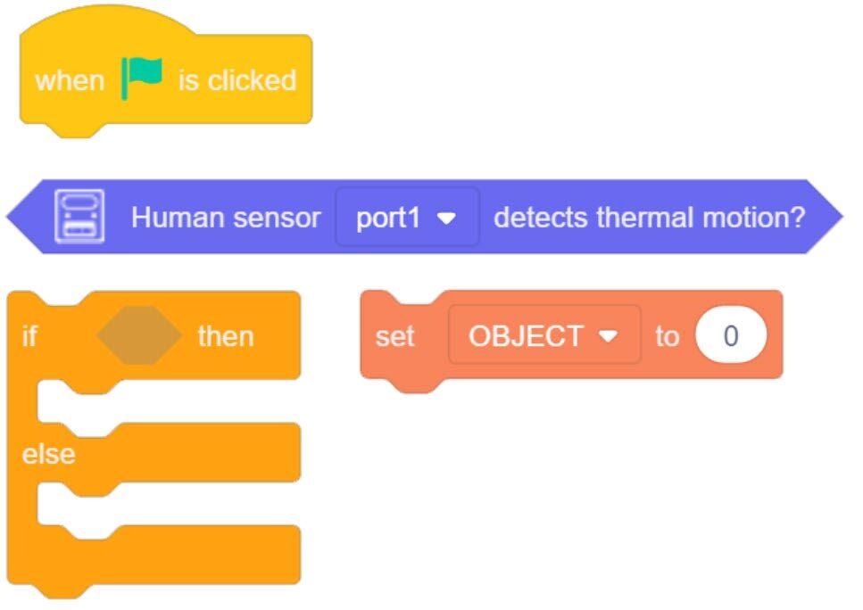 PIR sensor code blocks