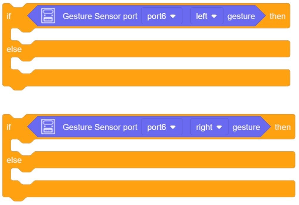 Example of creating IF/ELSE statements for gesture sensor