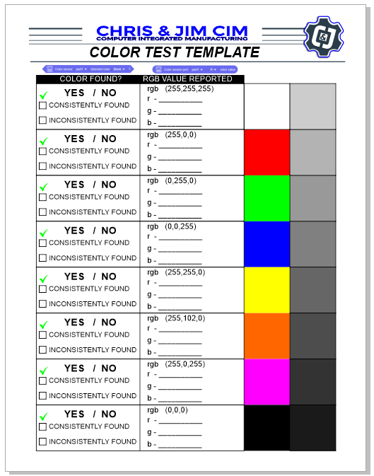 Color Test Template