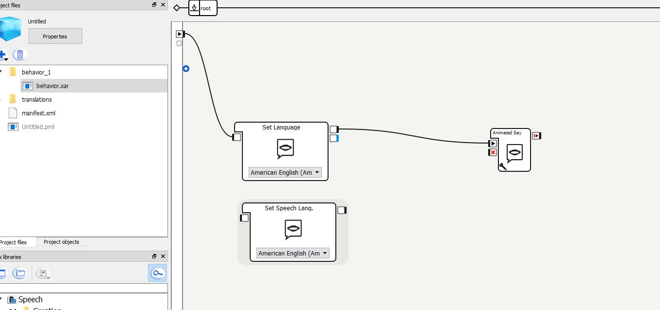 Language set-up for NAO